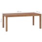 Tavolo in Legno Massello di Teak Finitura Naturale 180x90x76 cm Tavolo in Legno Massello di Teak Finitura Naturale 180x90x76 cm