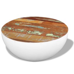 vidaXL Tavolino da Salotto Forma di Coppa Legno di Recupero 60x60x30cm