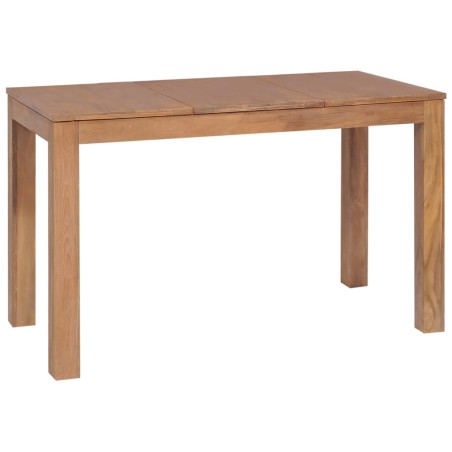 Tavolo in Legno Massello di Teak Finitura Naturale 120x60x76 cm