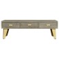 Tavolino da Caffè Massello di Mango Grigio e Ottone 110x60x35cm Tavolino da Caffè Massello di Mango Grigio e Ottone 110x60x35cm