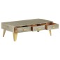 Tavolino da Caffè Massello di Mango Grigio e Ottone 110x60x35cm Tavolino da Caffè Massello di Mango Grigio e Ottone 110x60x35cm