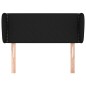 Testiera ad Orecchio Nera 83 x 23 x 78/88 cm in Tessuto