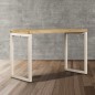 Tavolo da Pranzo 115x55x76 cm Legno Massello di Mango e Acciaio Tavolo da Pranzo 115x55x76 cm Legno Massello di Mango e Acciaio