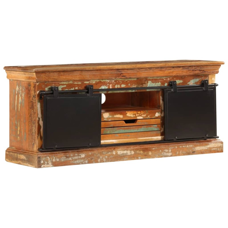 Mobile Porta TV 110x30x45 cm in Legno Massello di Recupero Mobile Porta TV 110x30x45 cm in Legno Massello di Recupero