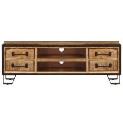 Mobile Porta TV con Cassetti 120x30x40 cm Massello di Mango