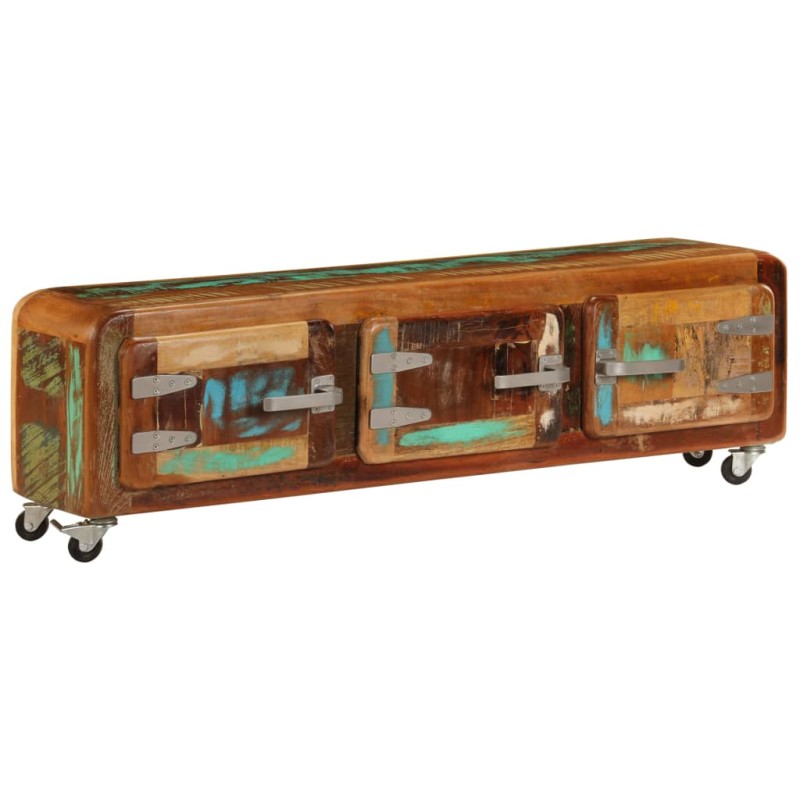 Mobile Porta TV 120x30x37 cm in Legno Massello di Recupero Mobile Porta TV 120x30x37 cm in Legno Massello di Recupero