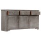 Credenza Grigia 160x40x80 cm Legno Massello di Mango Credenza Grigia 160x40x80 cm Legno Massello di Mango
