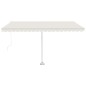 Tenda da Sole Retrattile Manuale con Palo 450x300 cm Crema