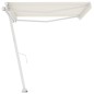 Tenda da Sole Retrattile Manuale con Palo 450x300 cm Crema