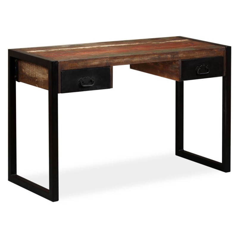 Scrivania a 2 Cassetti Legno Massello di Recupero 120x50x76 cm Scrivania a 2 Cassetti Legno Massello di Recupero 120x50x76 cm