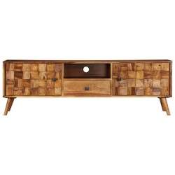 Mobile TV in Sheesham Massello con Finitura Miele 140x30x40cm