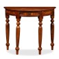 Tavolino Semicircolare in Legno Massello di Sheesham 90x40x76cm