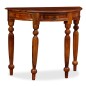 Tavolino Semicircolare in Legno Massello di Sheesham 90x40x76cm