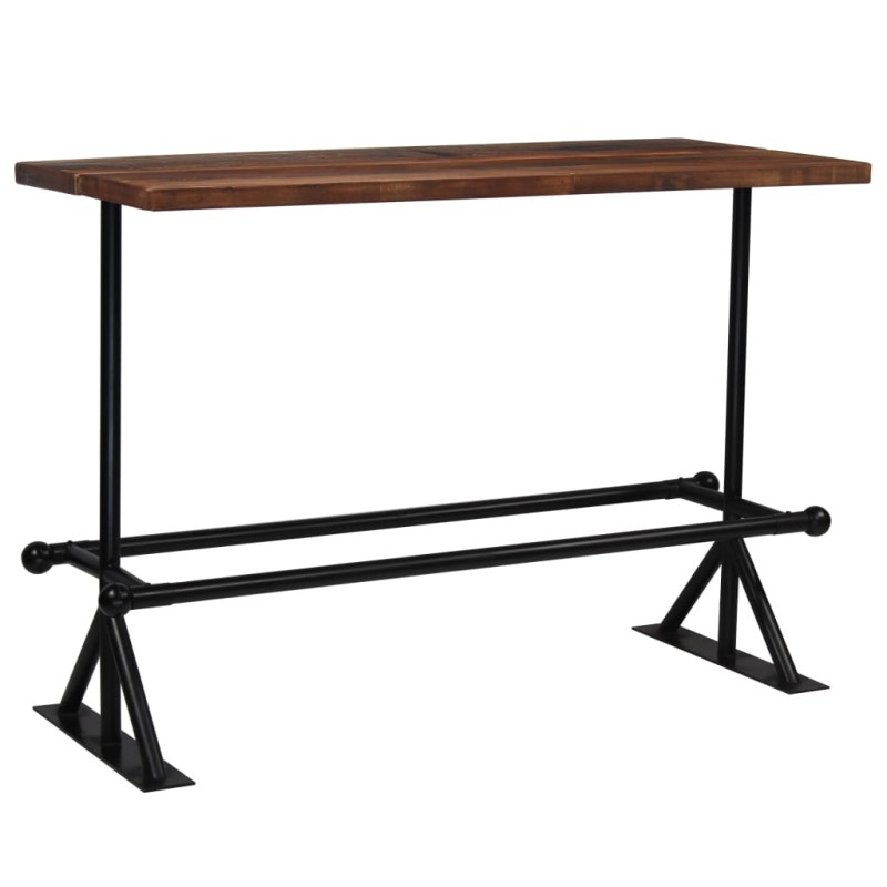 Tavolino da Bar Massello di Recupero Marrone Scuro 150x70x107cm Tavolino da Bar Massello di Recupero Marrone Scuro 150x70x107cm