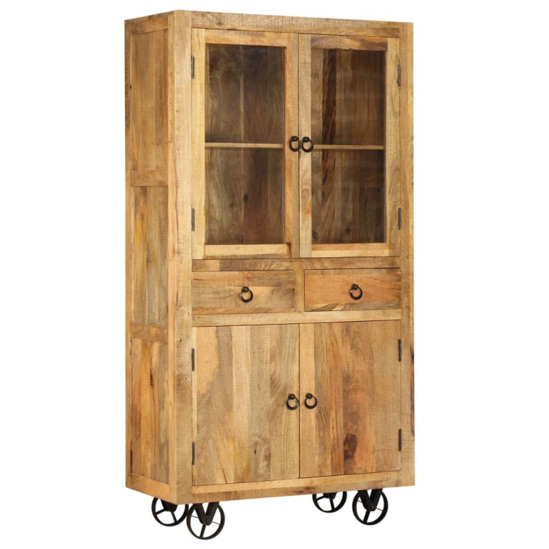 Credenza in Legno Massello di Mango 95x45x185 cm Credenza in Legno Massello di Mango 95x45x185 cm