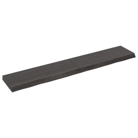 Ripiano Muro Grigio Scuro 160x30x6 cm Massello Rovere Trattato
