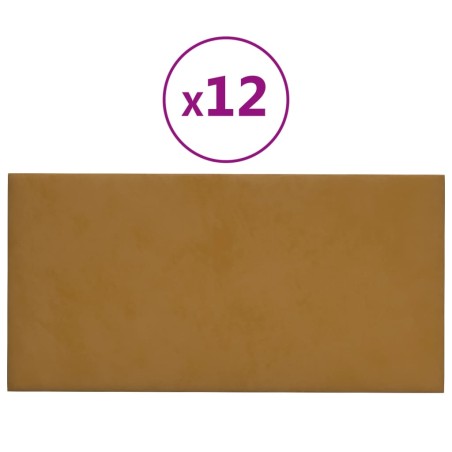 Pannelli Murali 12 pz Marroni 60x30 cm in Velluto 2,16 m²