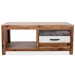 Tavolino da Caffè in Legno Massello d'Acacia 90x50x37,5 cm
