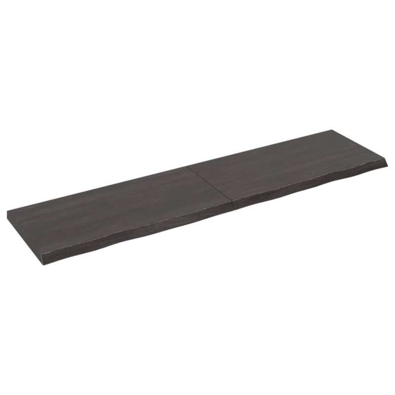 vidaXL Ripiano Marrone Scuro 160x40x(2-4) cm Massello Rovere Trattato vidaXL Ripiano Marrone Scuro 160x40x(2-4) cm Massello Rovere Trattato