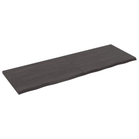 Ripiano Muro Grigio Scuro 180x60x4 cm Massello Rovere Trattato