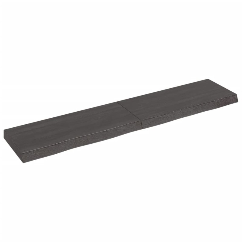 vidaXL Ripiano Marrone Scuro 140x30x(2-6) cm Massello Rovere Trattato vidaXL Ripiano Marrone Scuro 140x30x(2-6) cm Massello Rovere Trattato