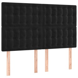 Testiere 4 pz Nere 72x5x78/88 cm in Velluto