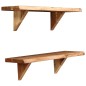 Mensole 2 pz 60x20x16 cm in Legno Massello di Acacia Mensole 2 pz 60x20x16 cm in Legno Massello di Acacia