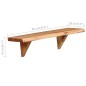 Mensole 2 pz 60x20x16 cm in Legno Massello di Acacia Mensole 2 pz 60x20x16 cm in Legno Massello di Acacia