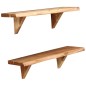 Mensole 2 pz 60x20x16 cm in Legno Massello di Acacia Mensole 2 pz 60x20x16 cm in Legno Massello di Acacia