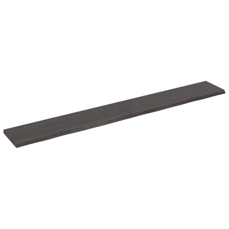 Ripiano Muro Grigio Scuro 220x30x4 cm Massello Rovere Trattato