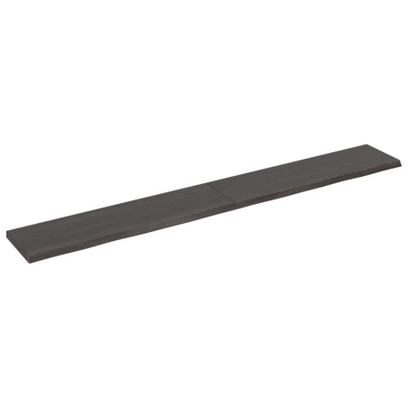 Ripiano Muro Grigio Scuro 220x30x4 cm Massello Rovere Trattato