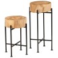 Set Tavolini da Salotto 2 pz in Legno Massello di Acacia Set Tavolini da Salotto 2 pz in Legno Massello di Acacia