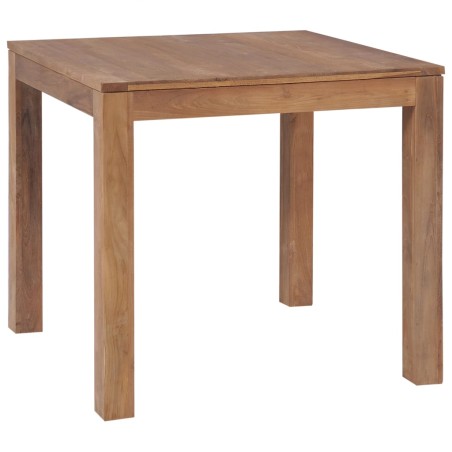 Tavolo in Legno Massello di Teak Finitura Naturale 82x80x76 cm