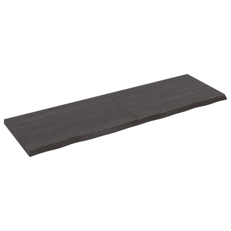vidaXL Ripiano Marrone Scuro 160x50x(2-4) cm Massello Rovere Trattato vidaXL Ripiano Marrone Scuro 160x50x(2-4) cm Massello Rovere Trattato