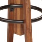 Set da Bar 3 pz in Legno Massello di Sheesham e Vera Pelle Set da Bar 3 pz in Legno Massello di Sheesham e Vera Pelle