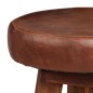 Set da Bar 3 pz in Legno Massello di Sheesham e Vera Pelle Set da Bar 3 pz in Legno Massello di Sheesham e Vera Pelle