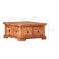 vidaXL Tavolino da Salotto 66x70x35 cm in Legno Massello di Acacia vidaXL Tavolino da Salotto 66x70x35 cm in Legno Massello di Acacia