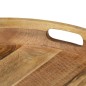 Tavolino da Caffè Legno Massello di Mango e Acciaio 50x40 cm Tavolino da Caffè Legno Massello di Mango e Acciaio 50x40 cm