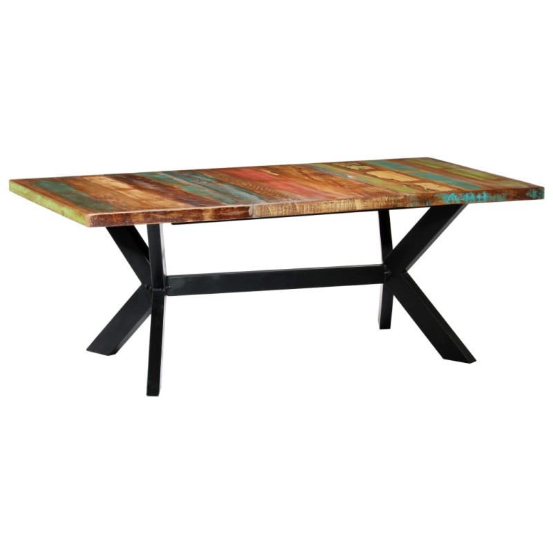 Tavolo da Pranzo 200x100x75 cm in Legno Massello di Recupero Tavolo da Pranzo 200x100x75 cm in Legno Massello di Recupero