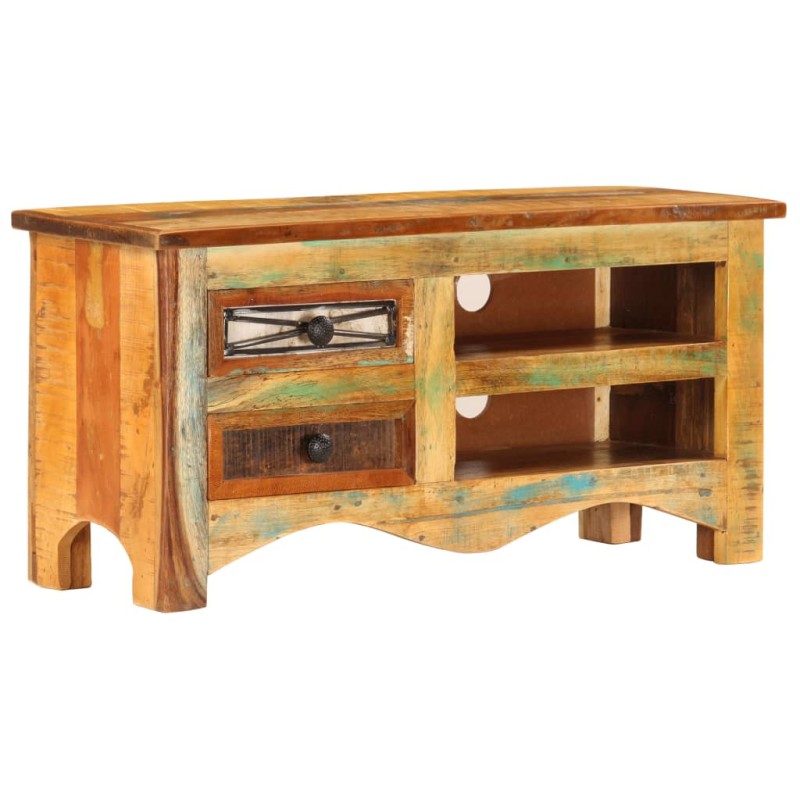 Mobile Porta TV 80x30x40 cm in Legno Massello di Recupero Mobile Porta TV 80x30x40 cm in Legno Massello di Recupero