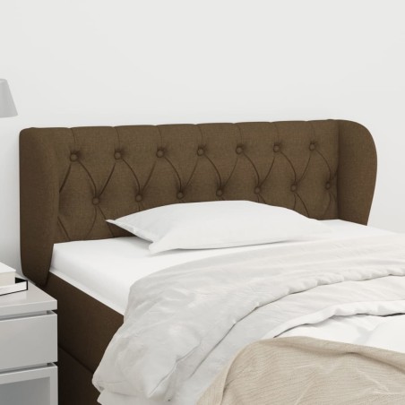 vidaXL Testiera ad Orecchio Marrone Scuro 93x23x78/88 cm in Tessuto