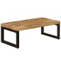 Tavolino da Caffè 100x50x35cm Legno Massello di Mango e Acciaio Tavolino da Caffè 100x50x35cm Legno Massello di Mango e Acciaio