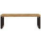 Tavolino da Caffè 100x50x35cm Legno Massello di Mango e Acciaio Tavolino da Caffè 100x50x35cm Legno Massello di Mango e Acciaio