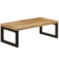 Tavolino da Caffè 100x50x35cm Legno Massello di Mango e Acciaio Tavolino da Caffè 100x50x35cm Legno Massello di Mango e Acciaio