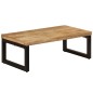Tavolino da Caffè 100x50x35cm Legno Massello di Mango e Acciaio Tavolino da Caffè 100x50x35cm Legno Massello di Mango e Acciaio