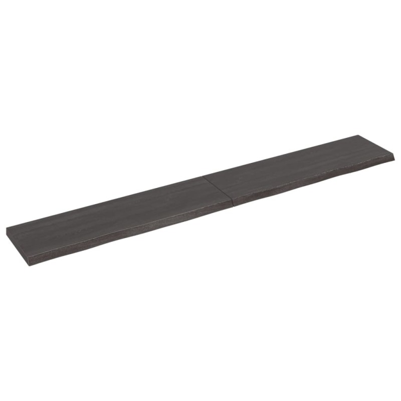 Ripiano Muro Grigio Scuro 200x30x4 cm Massello Rovere Trattato