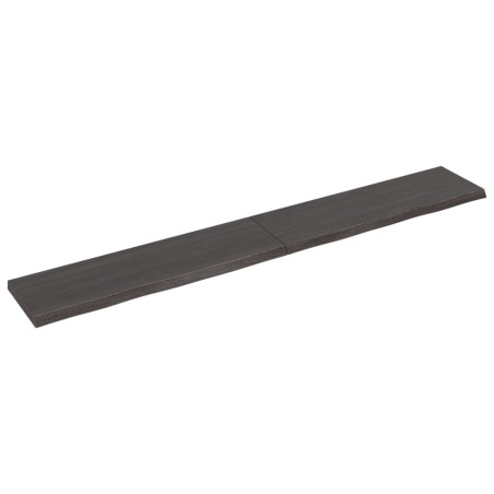 Ripiano Muro Grigio Scuro 200x30x4 cm Massello Rovere Trattato