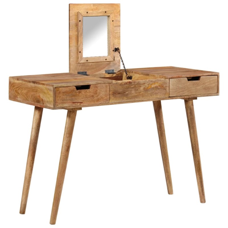 vidaXL Toletta da Trucco 112x45x76 cm Legno Massello di Mango vidaXL Toletta da Trucco 112x45x76 cm Legno Massello di Mango