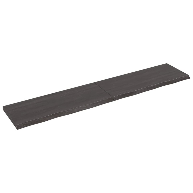 Ripiano Muro Grigio Scuro 200x40x4 cm Massello Rovere Trattato