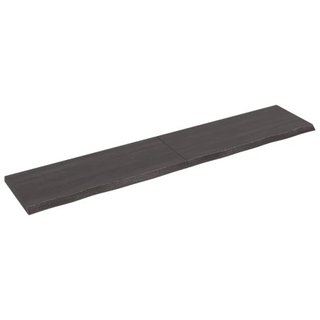 Ripiano Muro Grigio Scuro 200x40x4 cm Massello Rovere Trattato